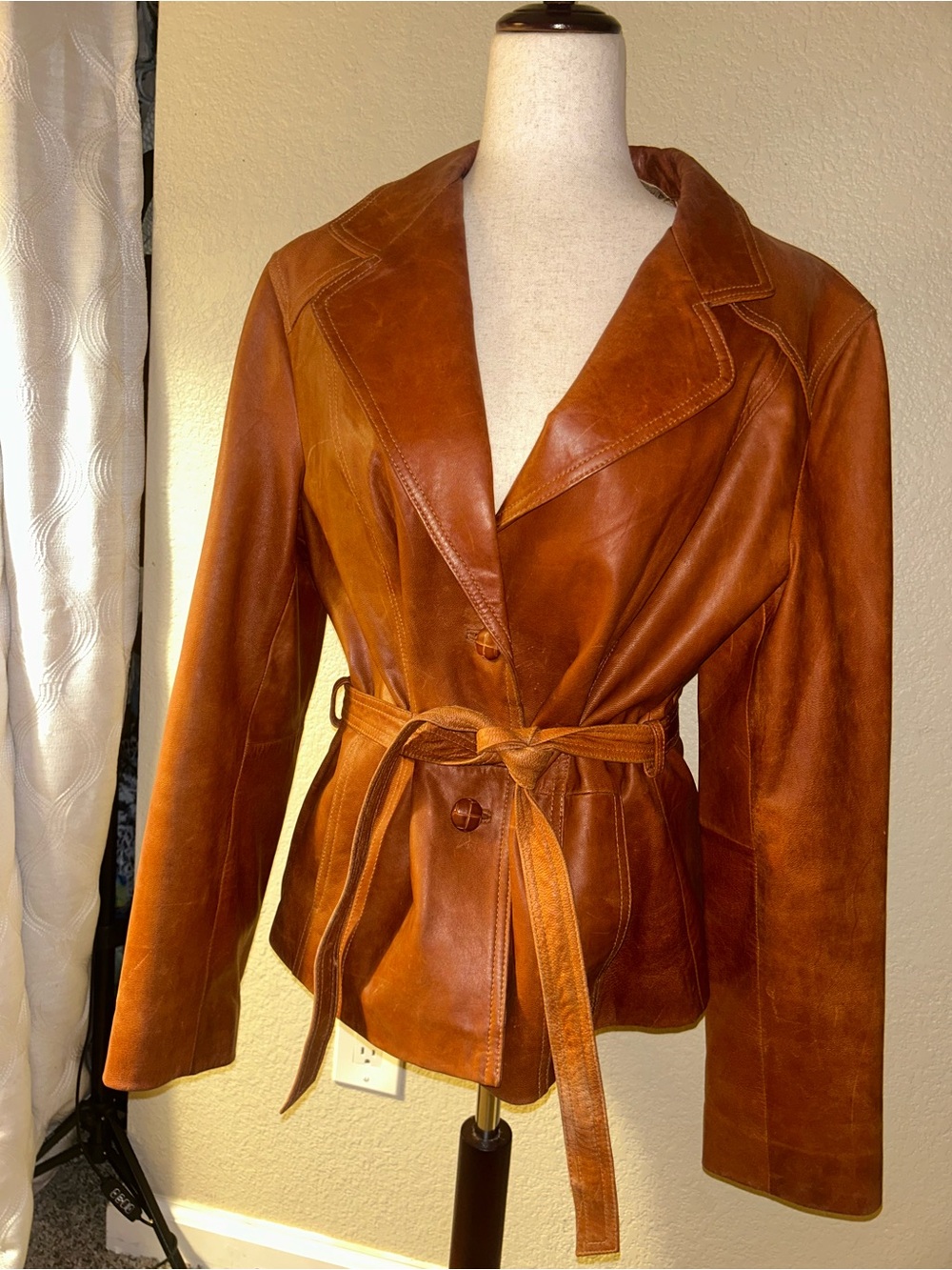 Vintage Wilson’s Leather Jacket in Cognac Brown